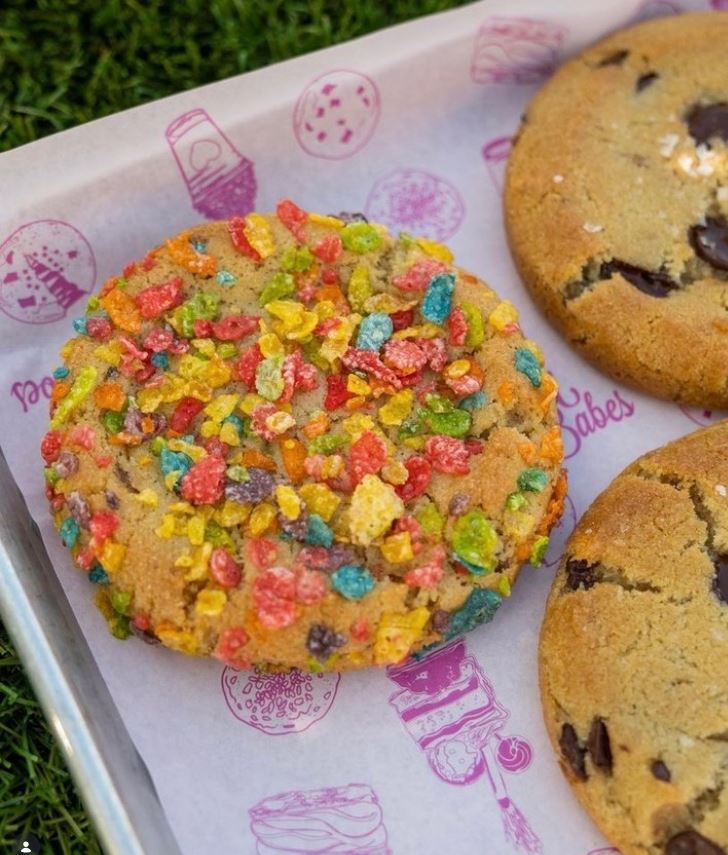 Bakery cookies displayed on custom printed greaseproof paper